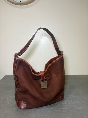 Dooney & Bourke Brown Leather Shoulder Hobo Bag